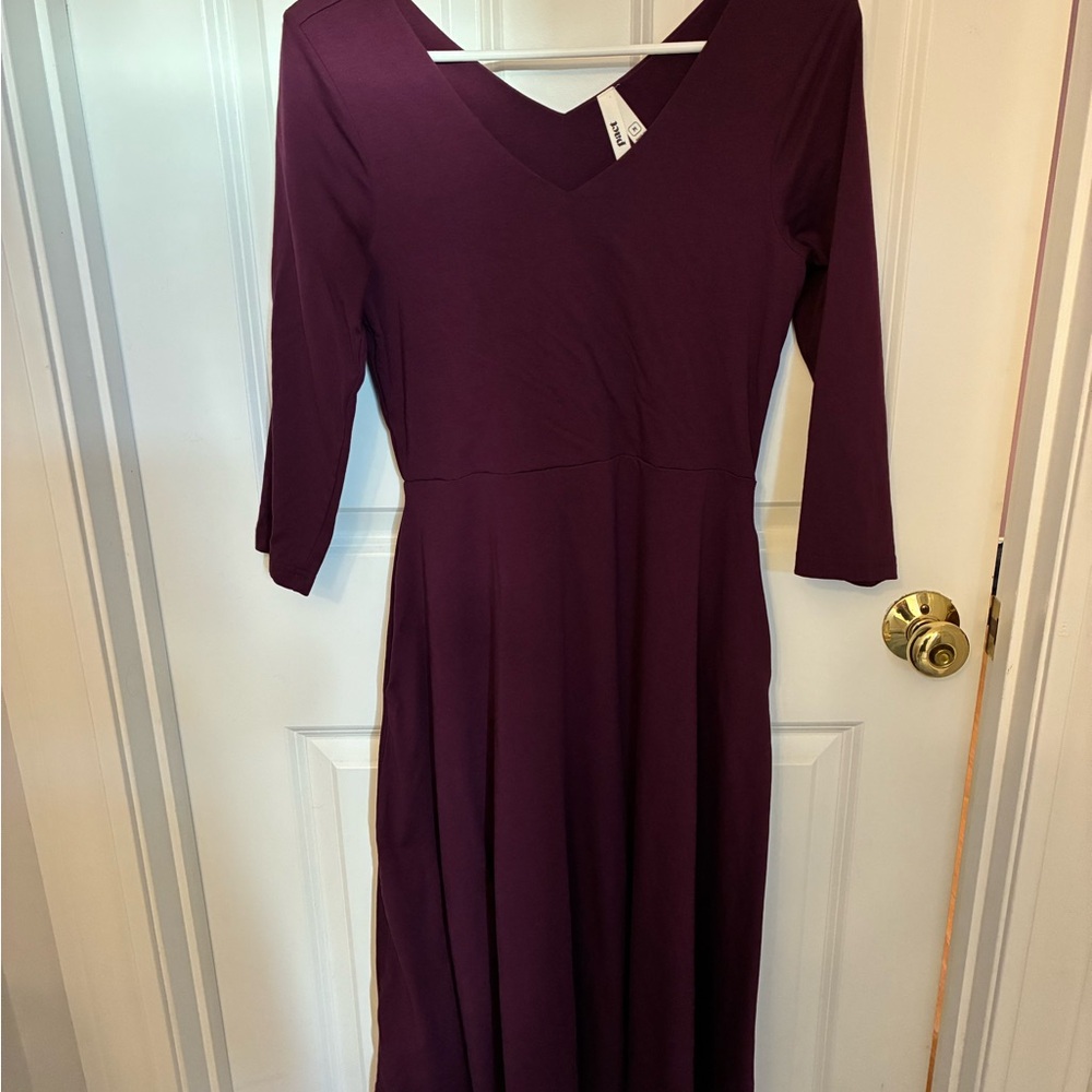 Easy gorgeous Purple V-Neck Dress